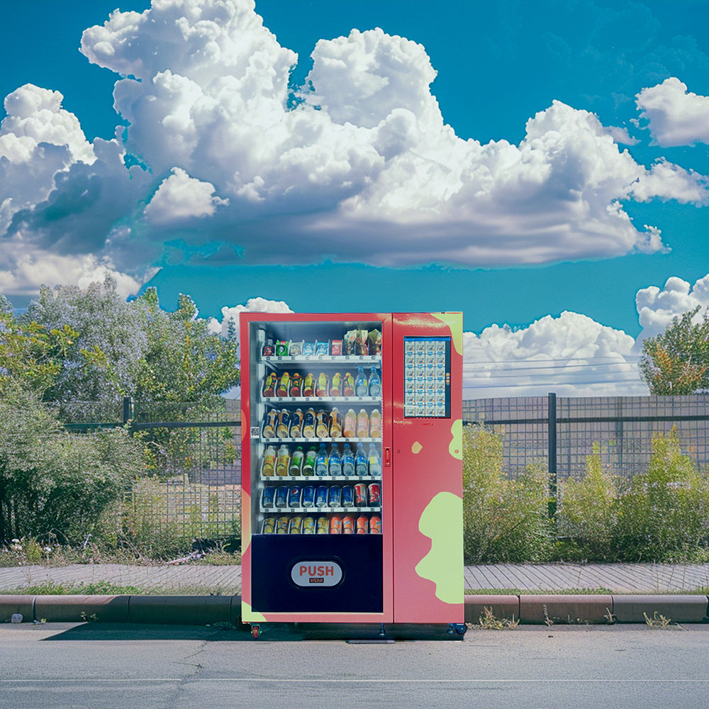 Mixed Refreshment Vending Cabinet with Colorful Food Graphics — reference view 7