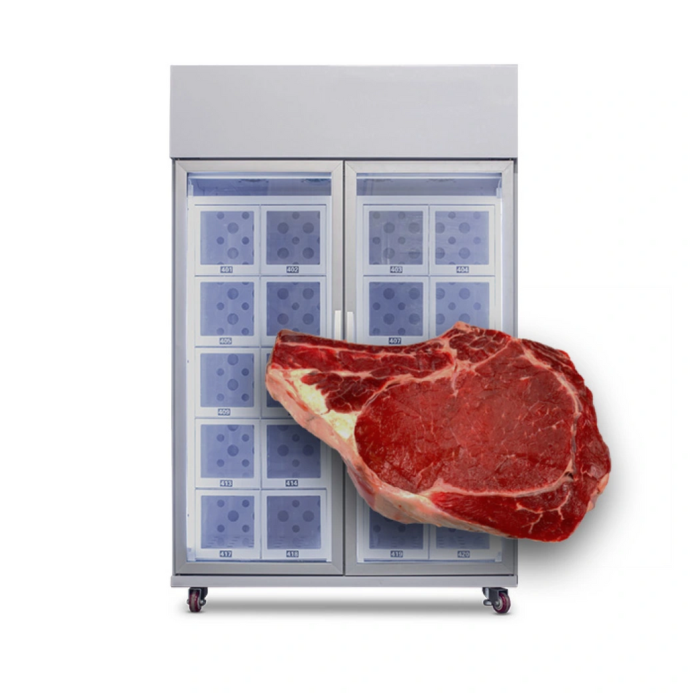 Wood-Finish Frozen Food Pickup Locker Cabinet — reference view 2
