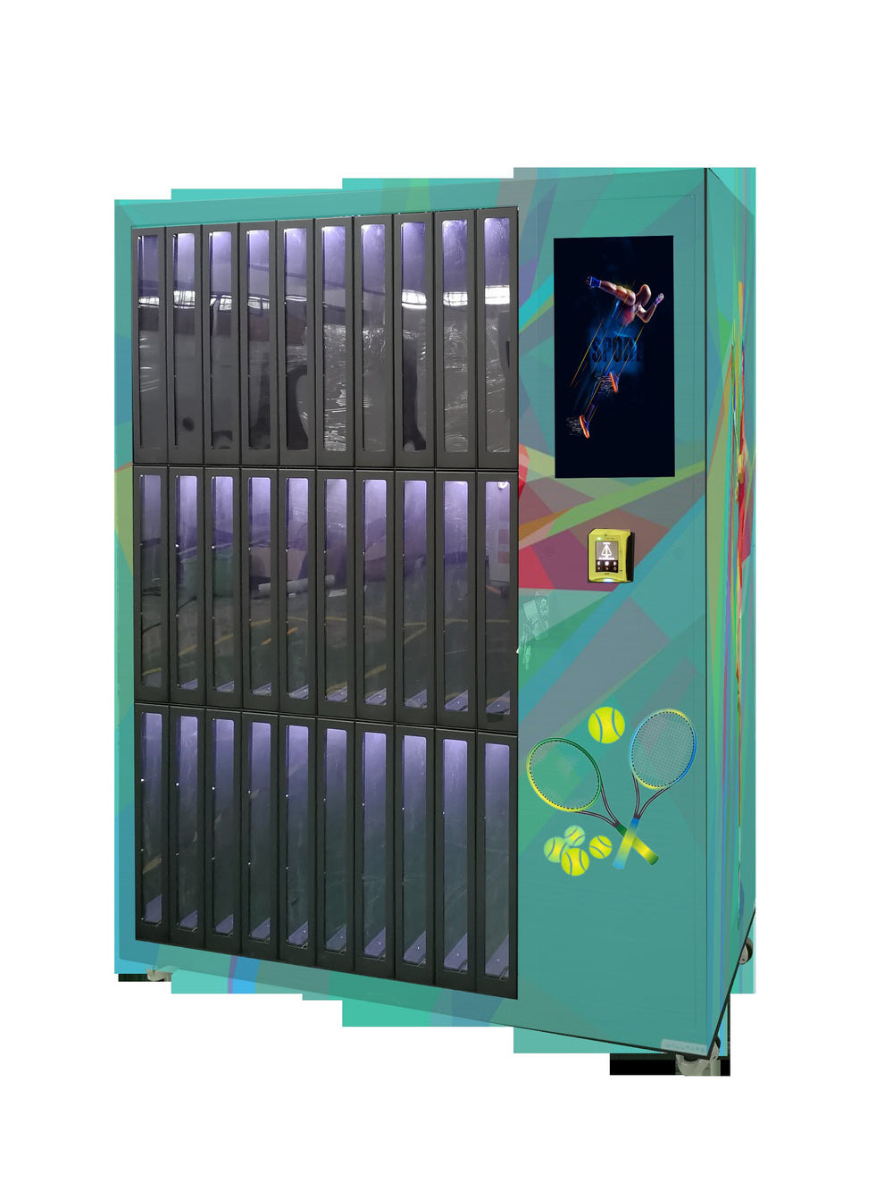 Padel and Tennis Rental Cabinet with Tall Slots — reference view 4