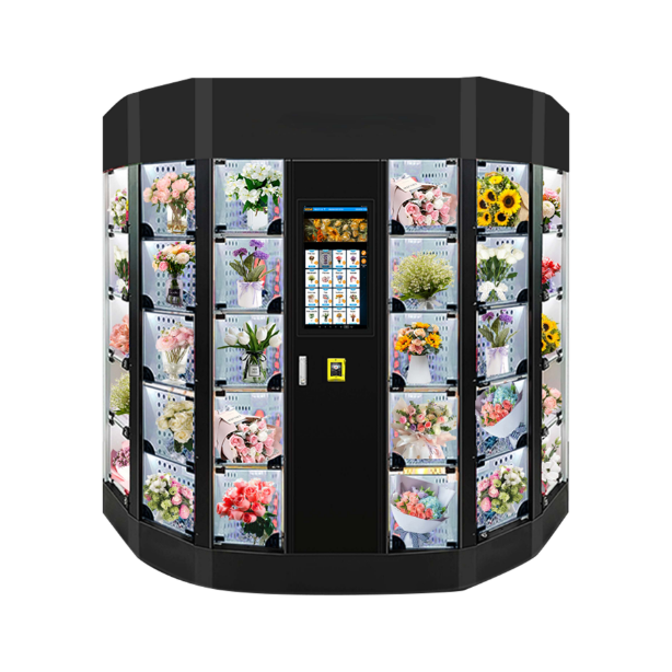 Black Faceted Flower Retail Kiosk — reference equipment view