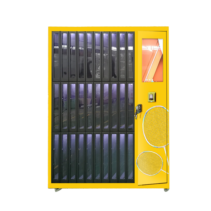 Yellow Racket Rental Cabinet for Multi-Sport Venues — reference equipment view