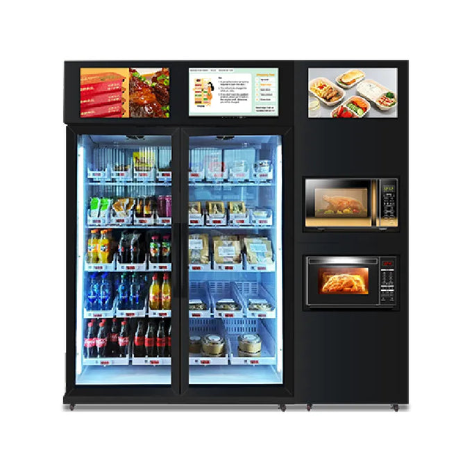 Office Meal Smart Fridge with Side Microwave Modules — reference equipment view