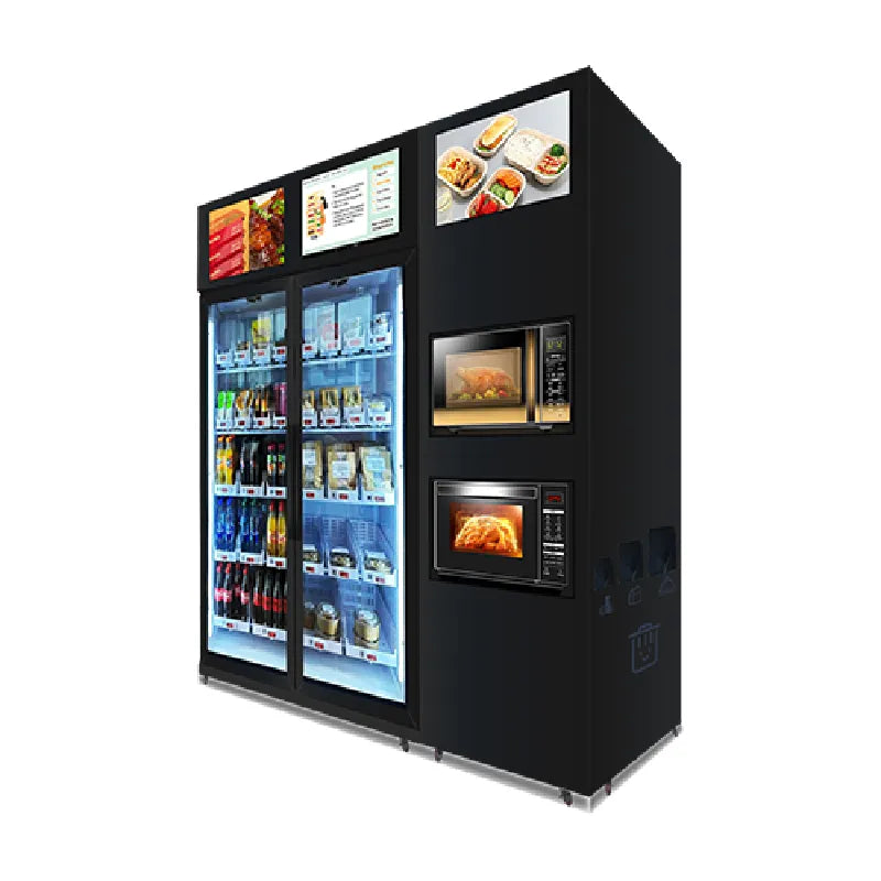 Office Meal Smart Fridge with Side Microwave Modules — reference view 3