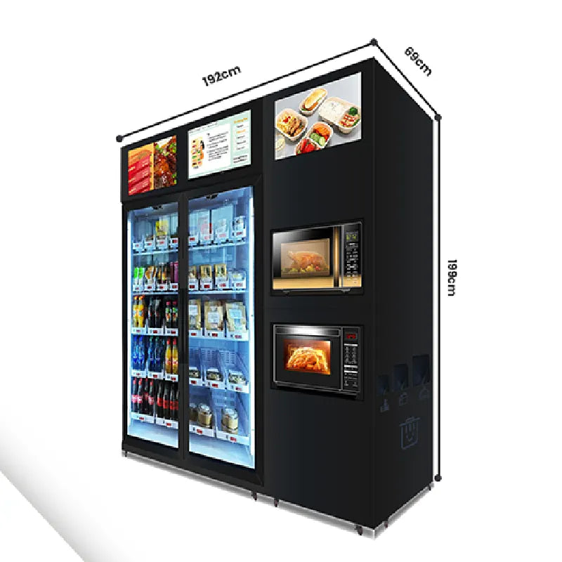 Office Meal Smart Fridge with Side Microwave Modules — reference view 4