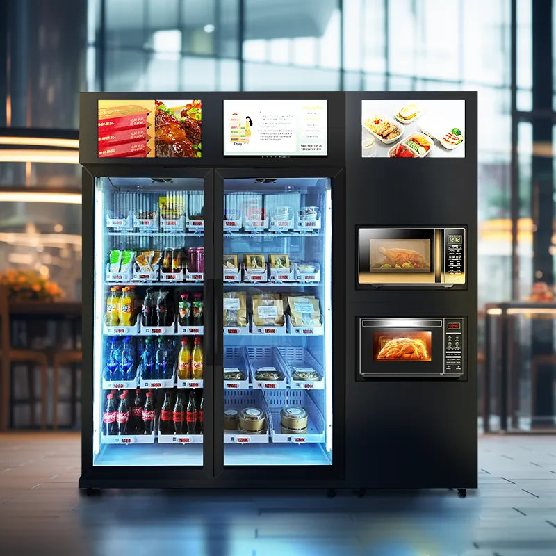 Office Meal Smart Fridge with Side Microwave Modules — reference view 5