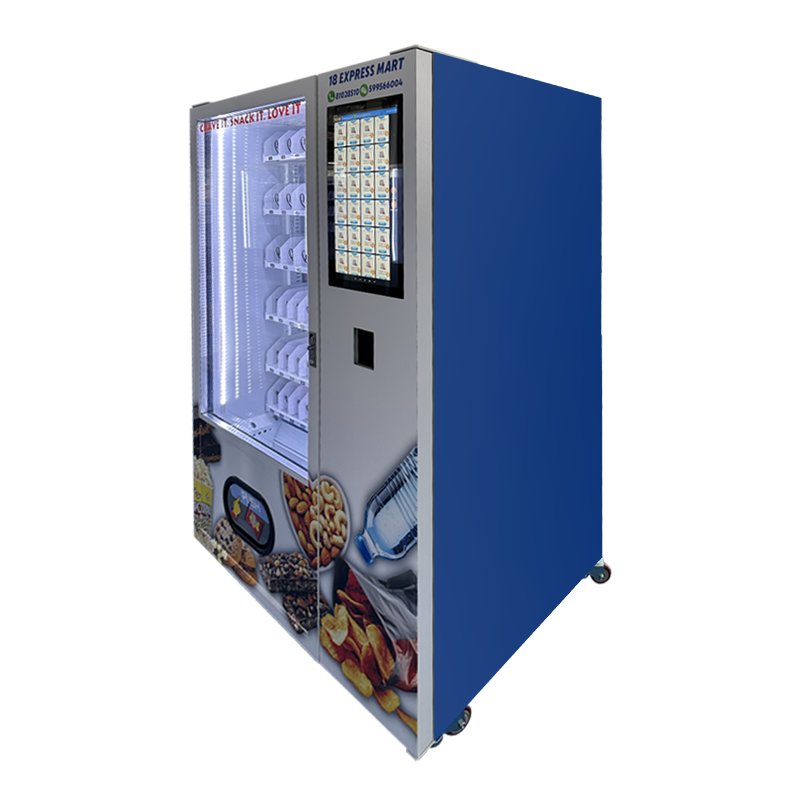Mixed Refreshment Vending Cabinet with Colorful Food Graphics — reference view 3