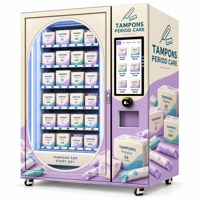 Lavender Period-Care Retail Vending Cabinet — reference equipment view