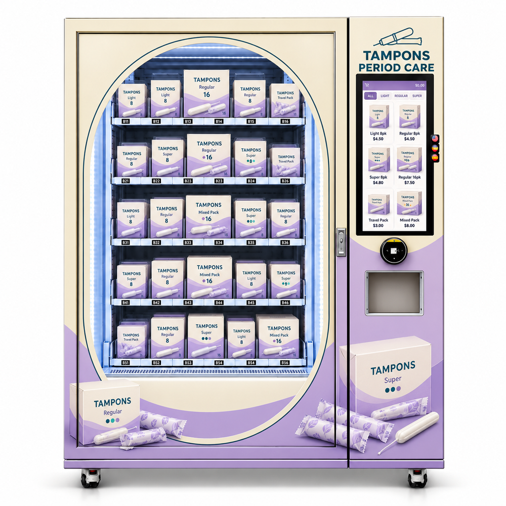 Lavender Period-Care Retail Vending Cabinet — reference view 2