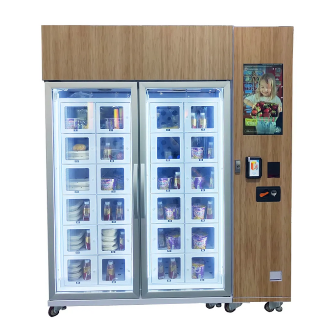 Wood-Finish Frozen Food Pickup Locker Cabinet — reference equipment view