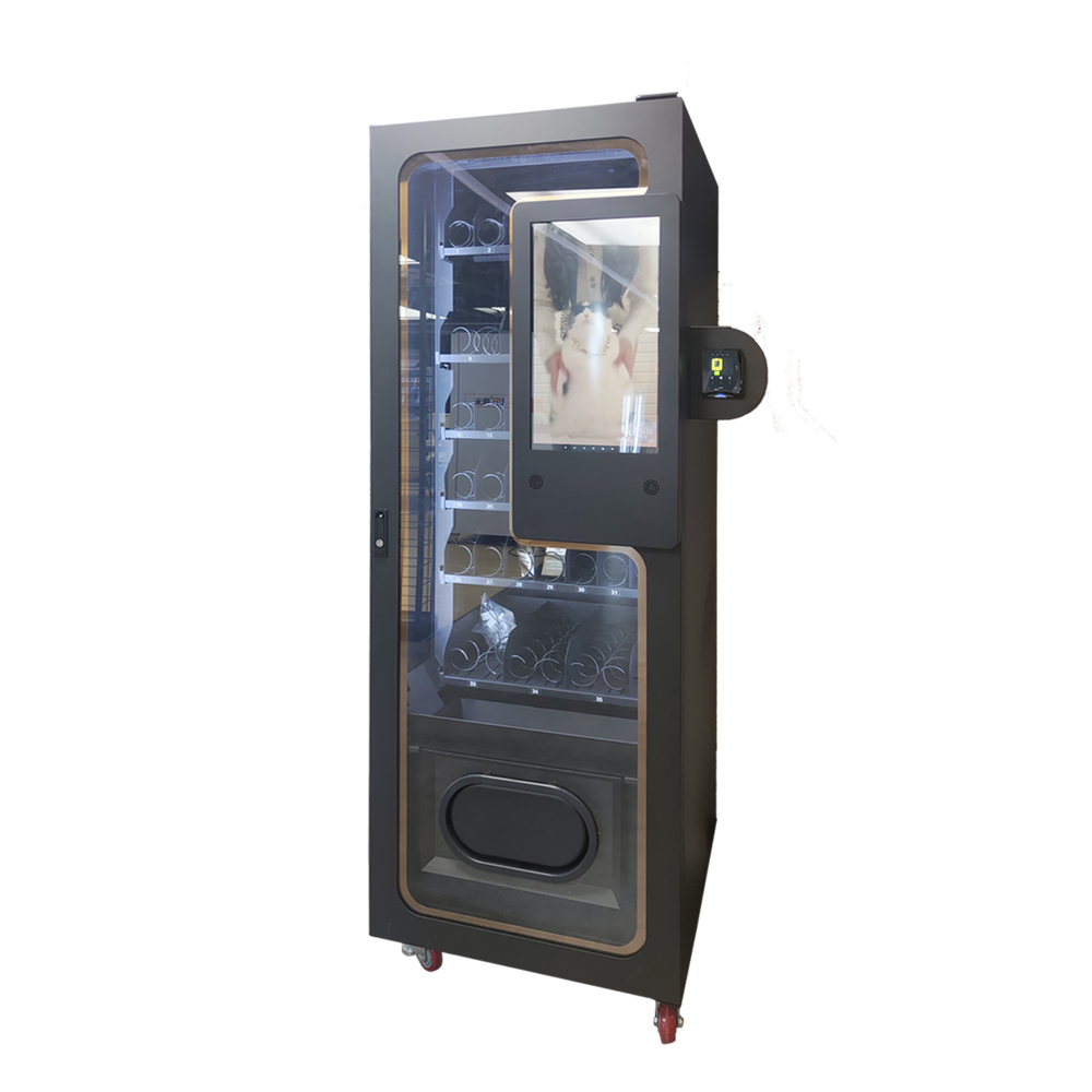 Compact Vape Retail Kiosk with Upper Signage — reference view 4