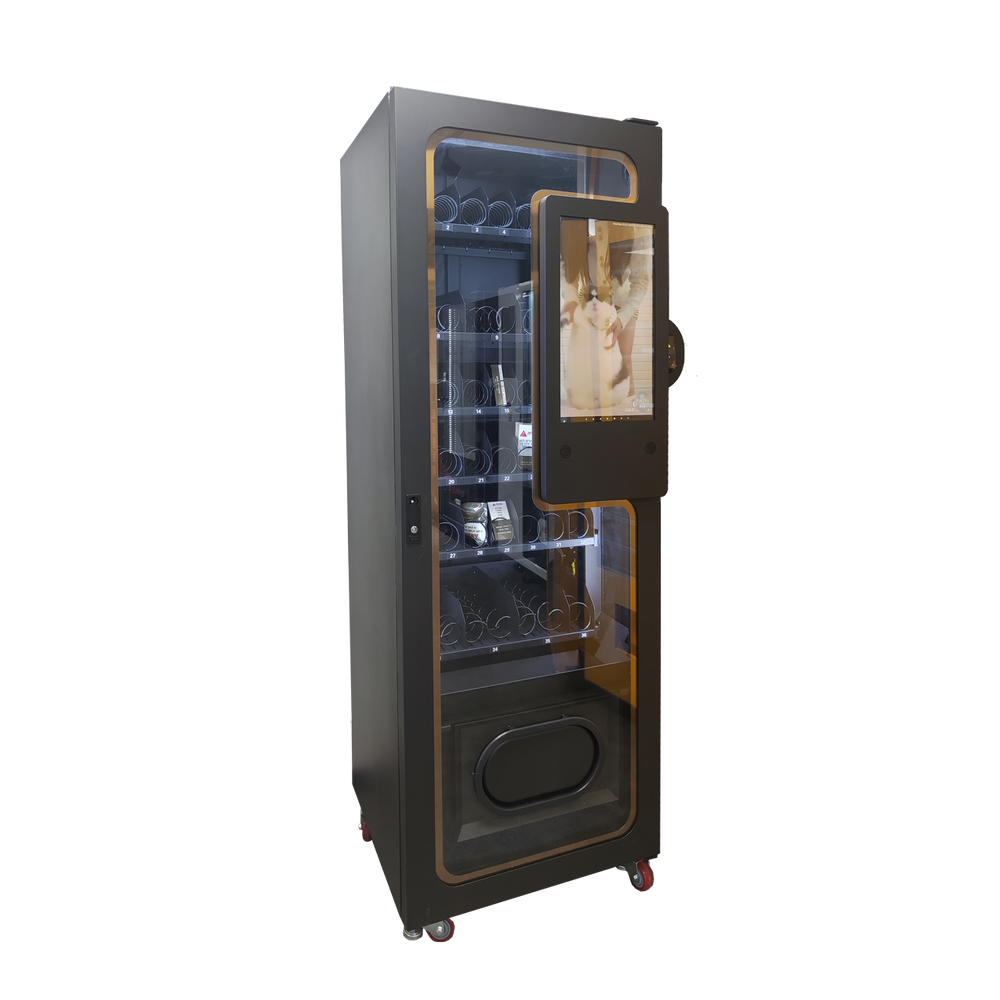Compact Vape Retail Kiosk with Upper Signage — reference view 3