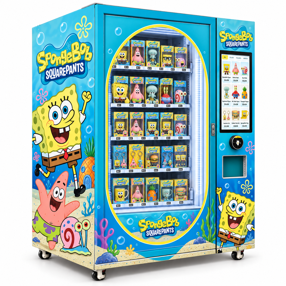 Ocean-Blue Character Collectible Retail Cabinet — reference view 3