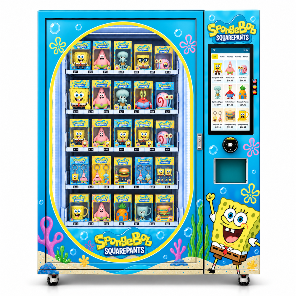 Ocean-Blue Character Collectible Retail Cabinet — reference view 2